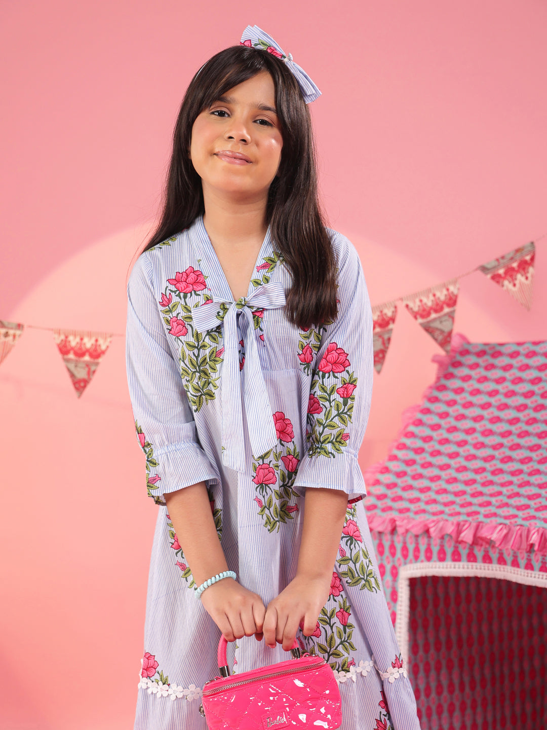 Girls Floral Printed Pure Cotton Dress