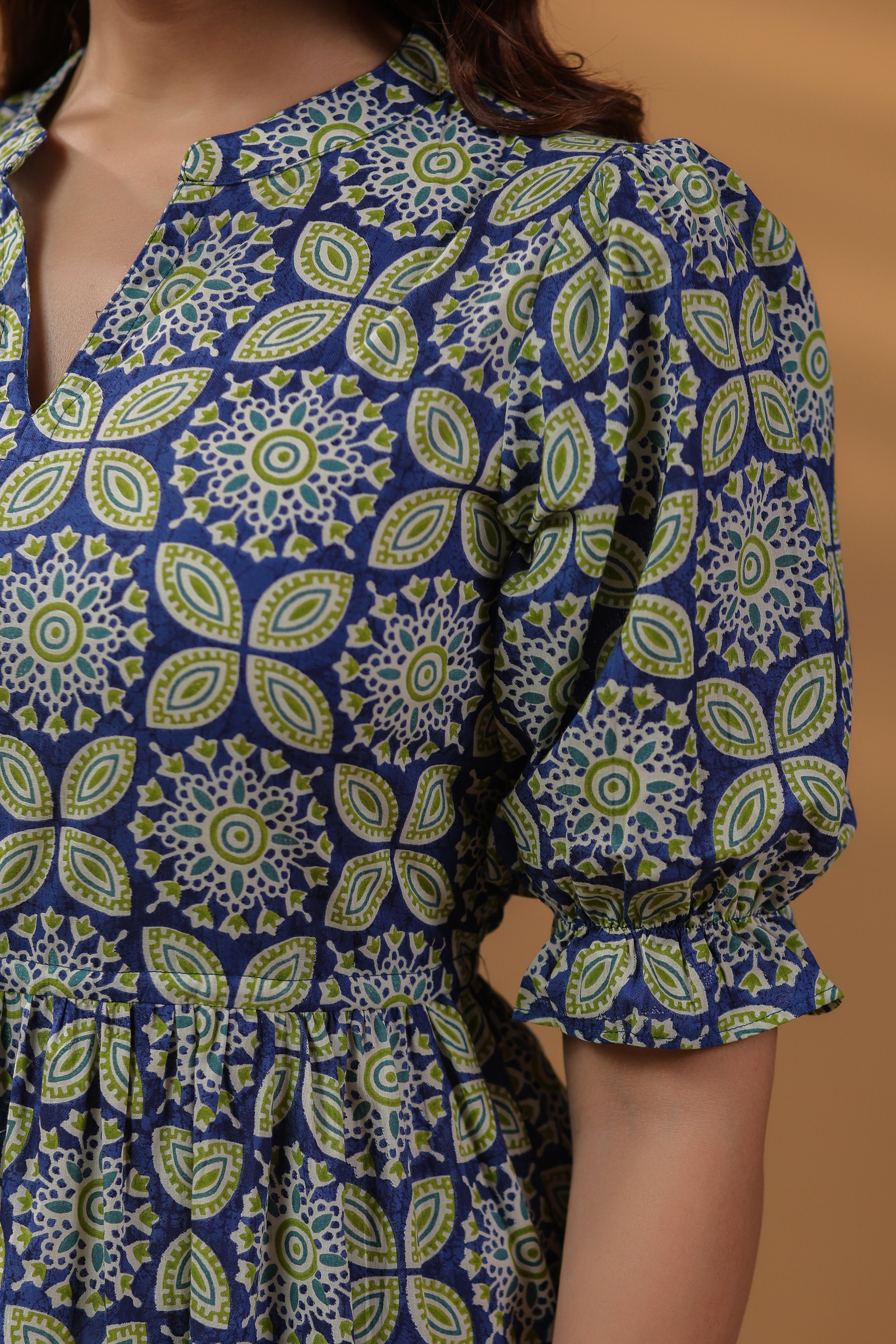 Printed Fit & Flared Maxi Ethnic Dresses