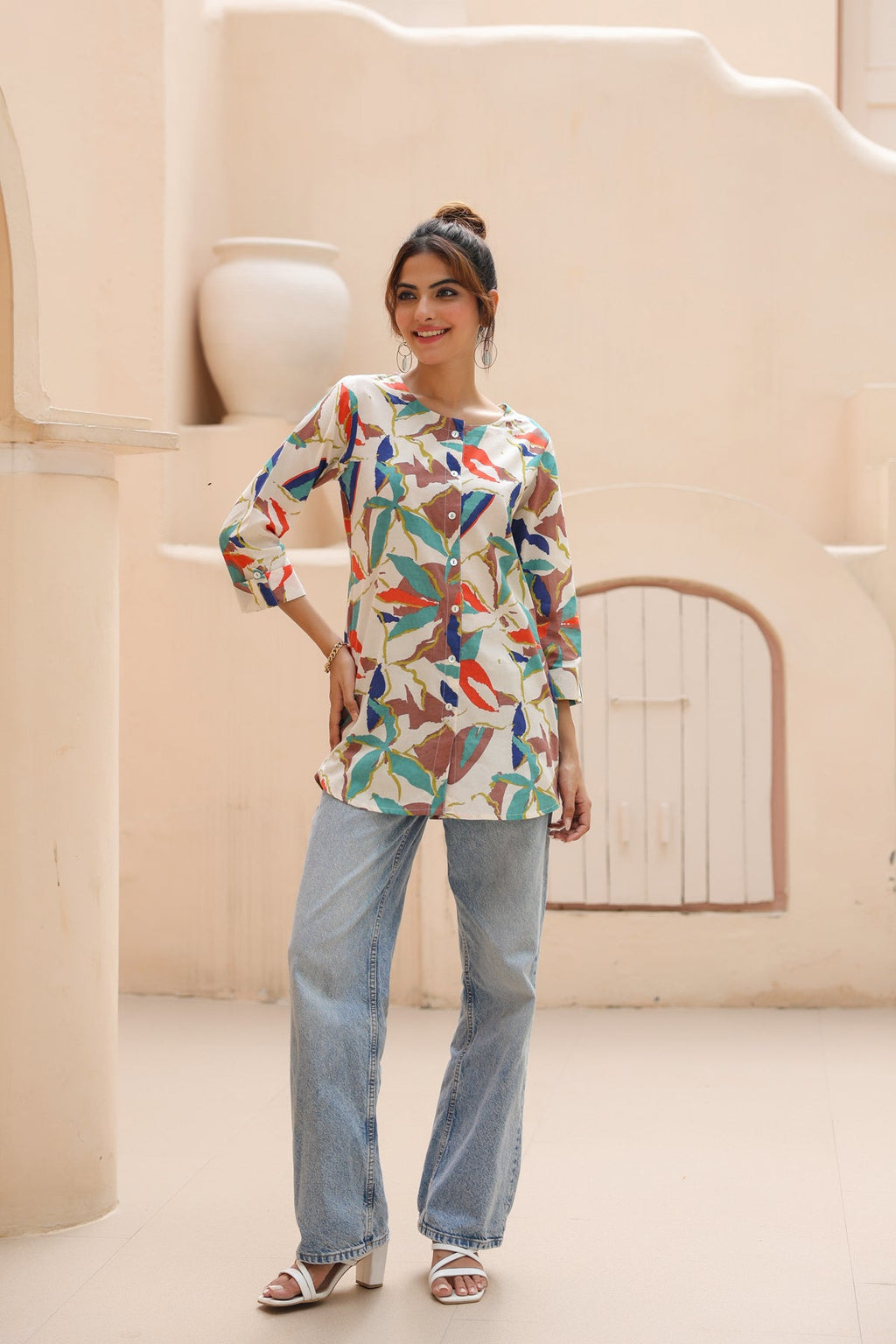 Floral Print Cotton Top