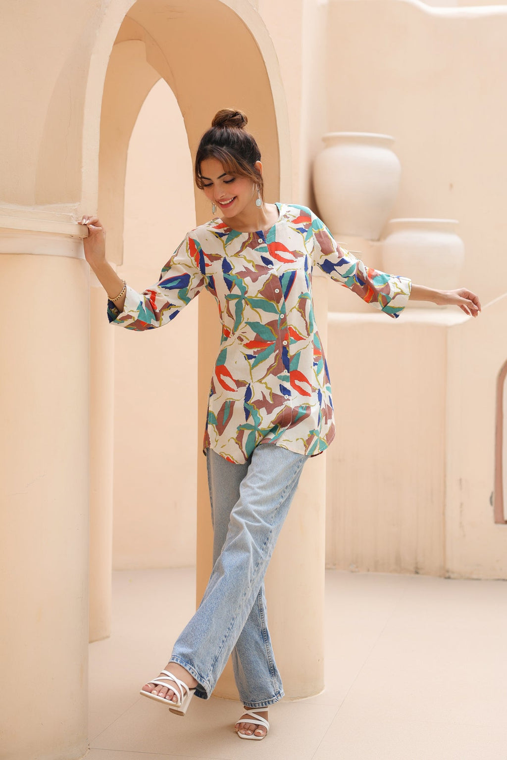 Floral Print Cotton Top