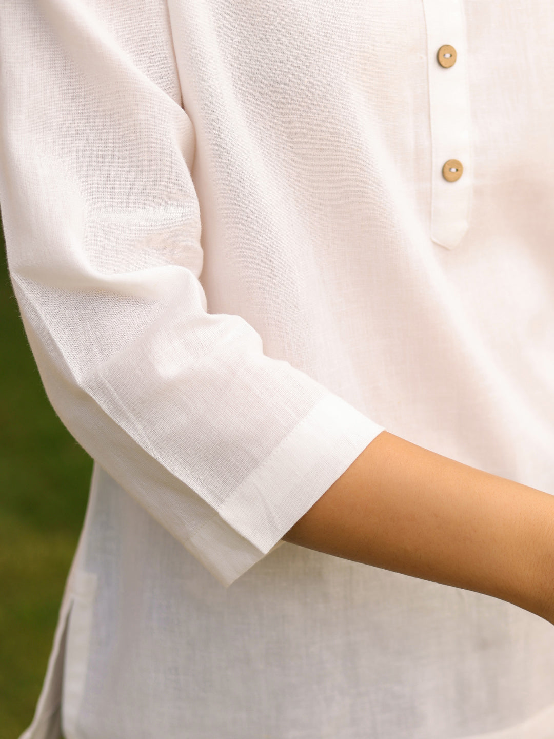 Mandarin Collar Pure Cotton Top