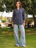 Women Ethnic Motifs Mandarin Collar Pure Cotton Top
