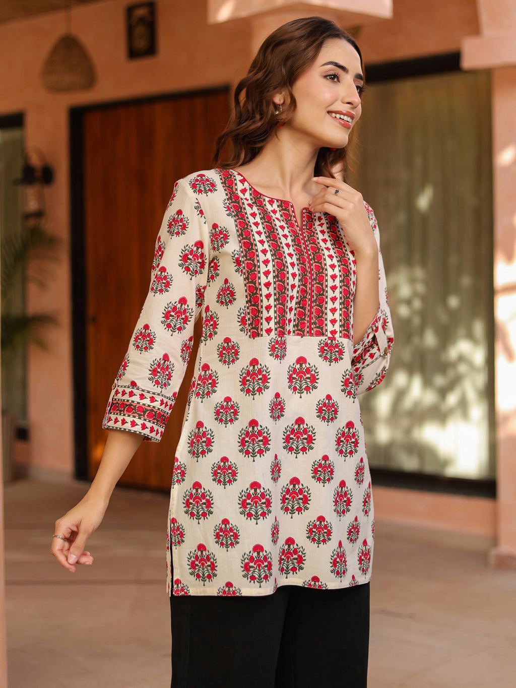 Ethnic Motifs Printed Pure Cotton Kurti