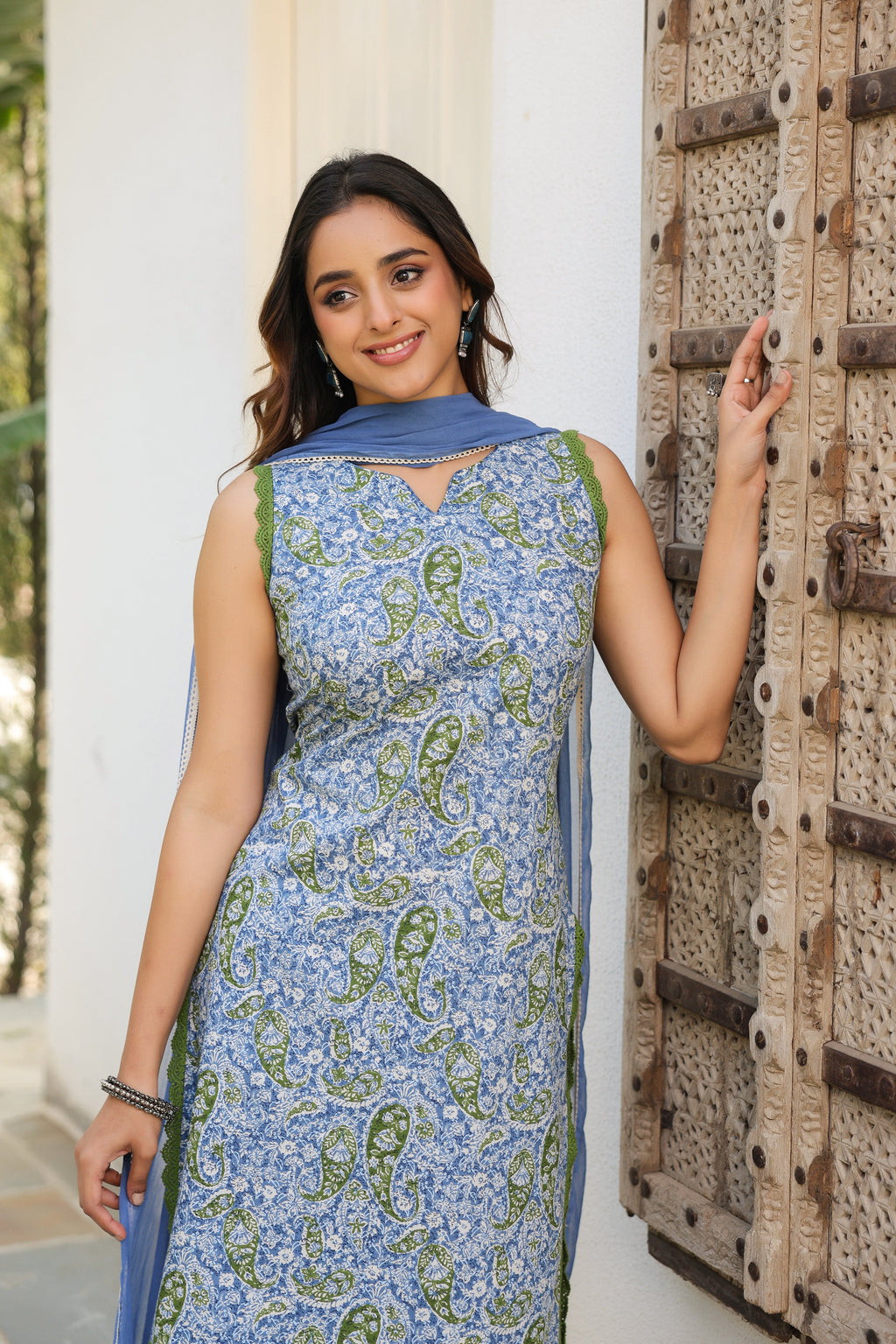 Women Ethnic Motifs Printed Regular Pure Cotton Kurta with Palazzos & With Dupatta