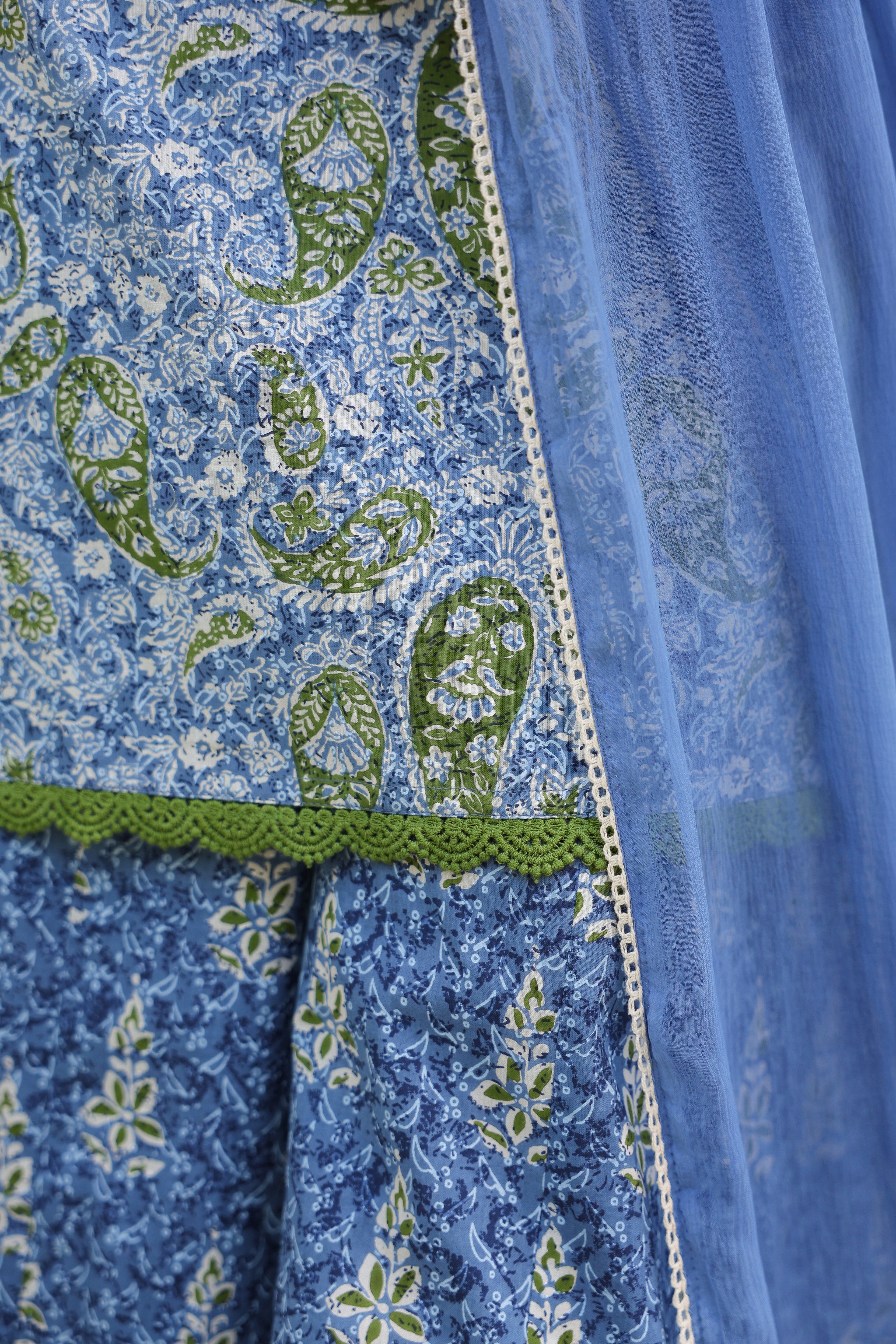 Women Ethnic Motifs Printed Regular Pure Cotton Kurta with Palazzos & With Dupatta