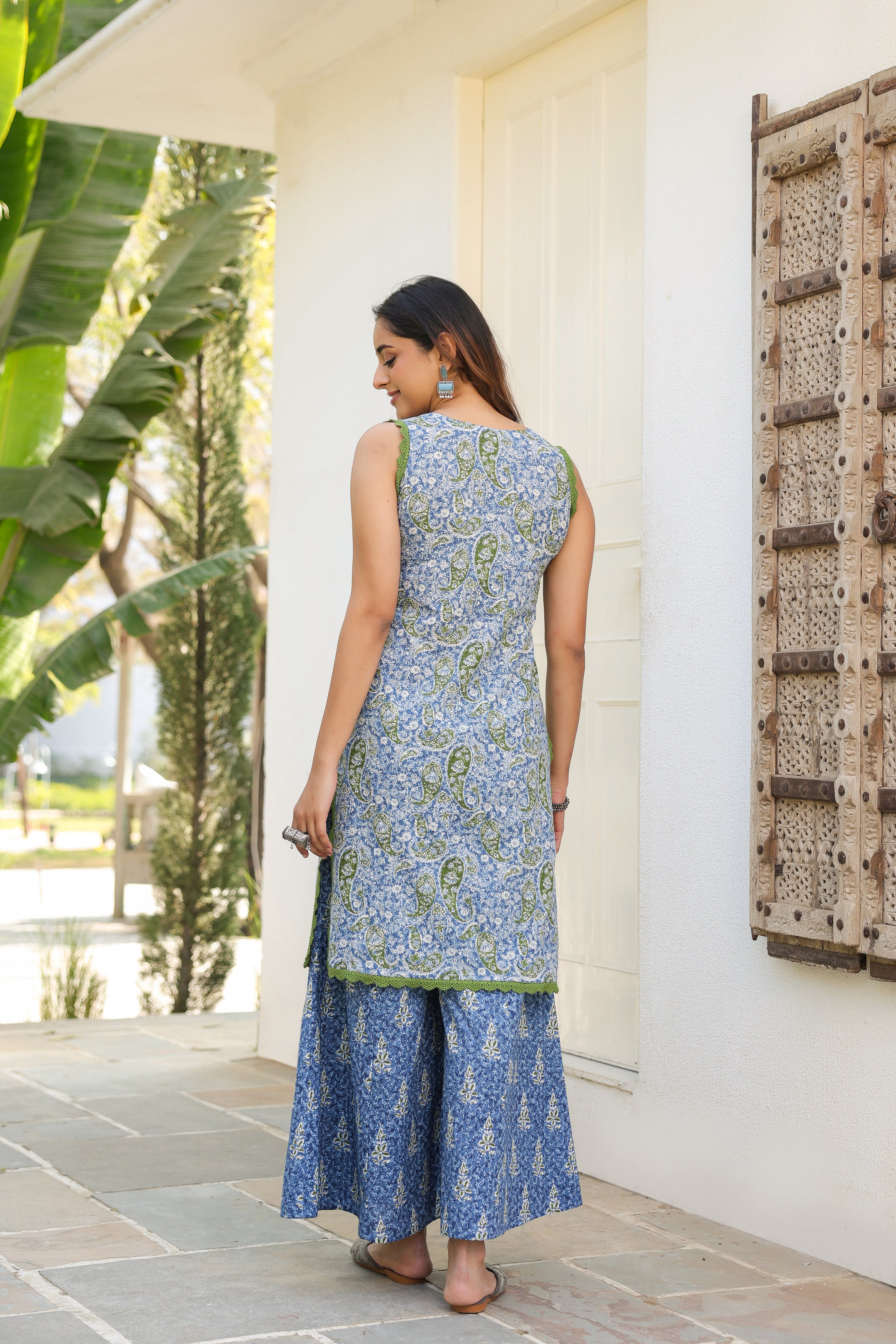 Women Ethnic Motifs Printed Regular Pure Cotton Kurta with Palazzos & With Dupatta
